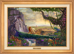 Disney The Lion King - Return to Pride Rock Wall Art by Thomas Kinkade Studios Estate Edition Canvas 24" x 36" Antique Gold