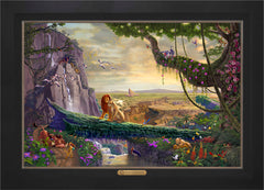 Disney The Lion King - Return to Pride Rock Wall Art by Thomas Kinkade Studios Estate Edition Canvas 24" x 36" Modern Black