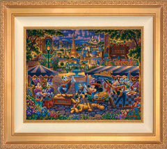 Mickey and Friends Paint in Paris Wall Art by Eric Dowdle Standard Number Canvas 16" x 20" Antique Gold