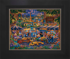 Mickey and Friends Paint in Paris Wall Art by Eric Dowdle Standard Number Canvas 16" x 20" Modern Black