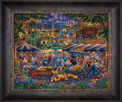Mickey and Friends Paint in Paris Wall Art by Eric Dowdle Standard Number Canvas 16" x 20" Cabernet