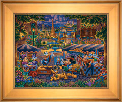 Mickey and Friends Paint in Paris Wall Art by Eric Dowdle Standard Number Canvas 16" x 20" Gallery Gold