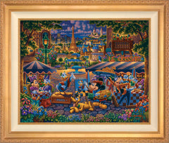Mickey and Friends Paint in Paris Wall Art by Eric Dowdle Standard Number Canvas 24" x 30" Antique Gold