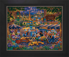 Mickey and Friends Paint in Paris Wall Art by Eric Dowdle Standard Number Canvas 24" x 30" Modern Black