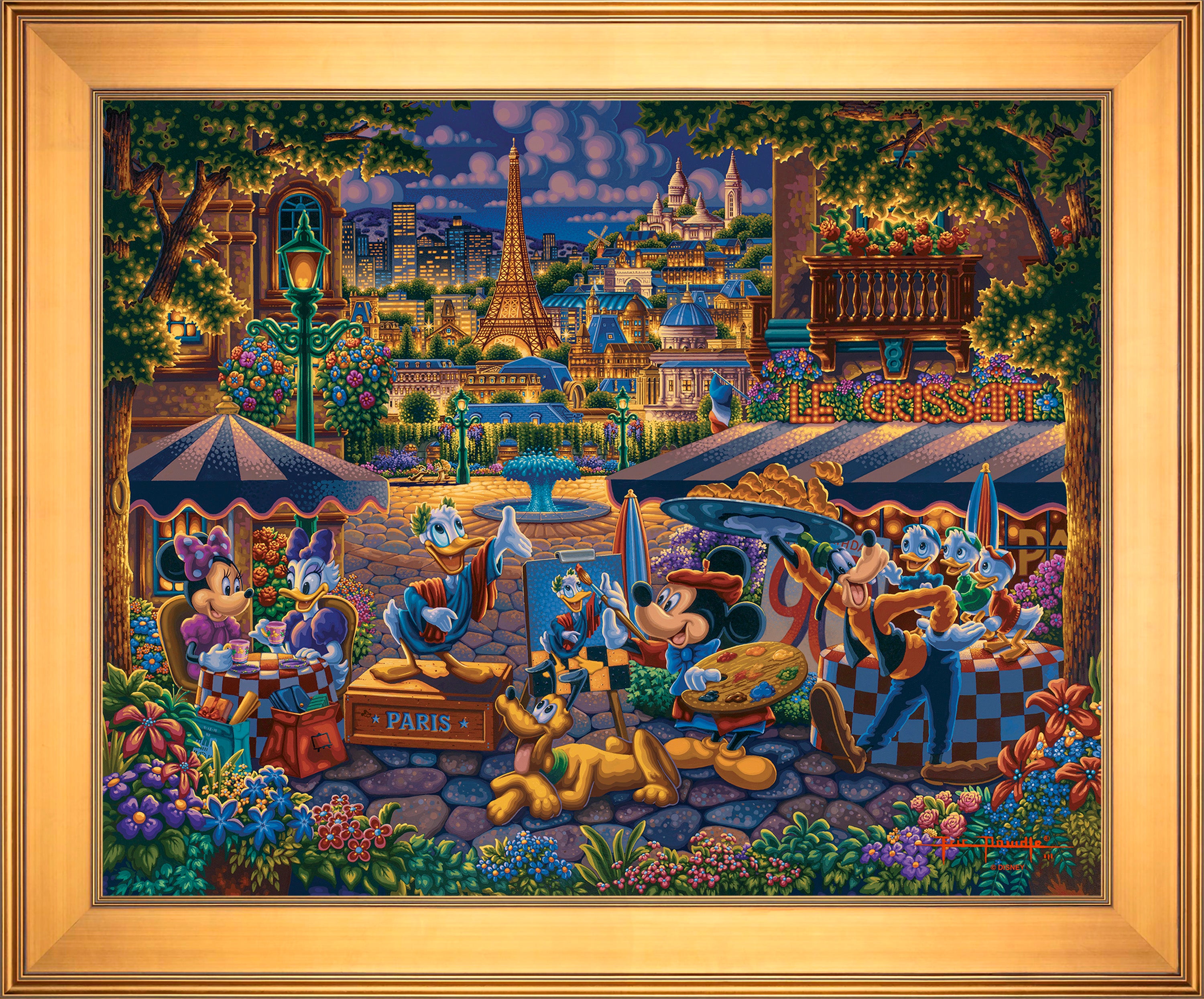 Mickey and Friends Paint in Paris Wall Art by Eric Dowdle Standard Number Canvas 24