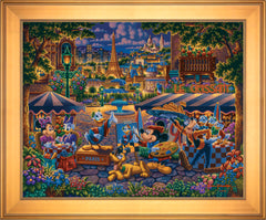 Mickey and Friends Paint in Paris Wall Art by Eric Dowdle Standard Number Canvas 24" x 30" Gallery Gold