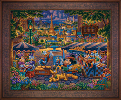 Mickey and Friends Paint in Paris Wall Art by Eric Dowdle Standard Number Canvas 24" x 30" Gallery Bronze