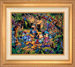 Mickey and Friends Exploring the Jungle Wall Art by Eric Dowdle Standard Number Canvas 16" x 20" Antique Gold