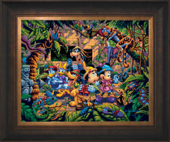 Mickey and Friends Exploring the Jungle Wall Art by Eric Dowdle Standard Number Canvas 16" x 20" Estate Bronze