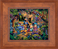 Mickey and Friends Exploring the Jungle Wall Art by Eric Dowdle Standard Number Canvas 16" x 20" Rustic Andalucian