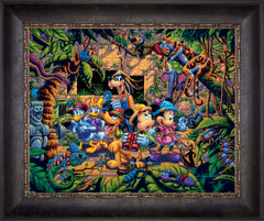 Mickey and Friends Exploring the Jungle Wall Art by Eric Dowdle Standard Number Canvas 16" x 20" Cabernet