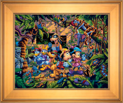 Mickey and Friends Exploring the Jungle Wall Art by Eric Dowdle Standard Number Canvas 16" x 20" Gallery Gold
