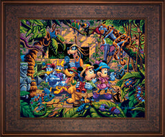 Mickey and Friends Exploring the Jungle Wall Art by Eric Dowdle Standard Number Canvas 16" x 20" Gallery Bronze