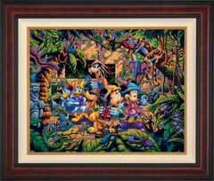 Mickey and Friends Exploring the Jungle Wall Art by Eric Dowdle Standard Number Canvas 24" x 30" Gallery Burl