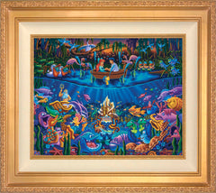 Little Mermaid - Part of Your World Wall Art by Eric Dowdle Standard Number Canvas 16" x 20" Antique Gold