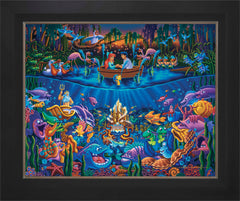 Little Mermaid - Part of Your World Wall Art by Eric Dowdle Standard Number Canvas 24" x 30" Modern Black