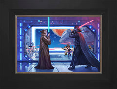 Obi-Wan's™ Final Battle Wall Art by Thomas Kinkade Studios Standard Number Canvas 12" x 18" Modern Black