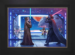 Obi-Wan's™ Final Battle Wall Art by Thomas Kinkade Studios Standard Number Canvas 18" x 27" Modern Black