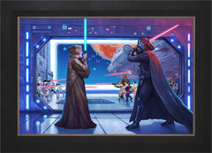 Obi-Wan's™ Final Battle Wall Art by Thomas Kinkade Studios Standard Number Canvas 24" x 36" Modern Black