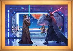 Obi-Wan's™ Final Battle Wall Art by Thomas Kinkade Studios Standard Number Canvas 24" x 36" Gallery Gold