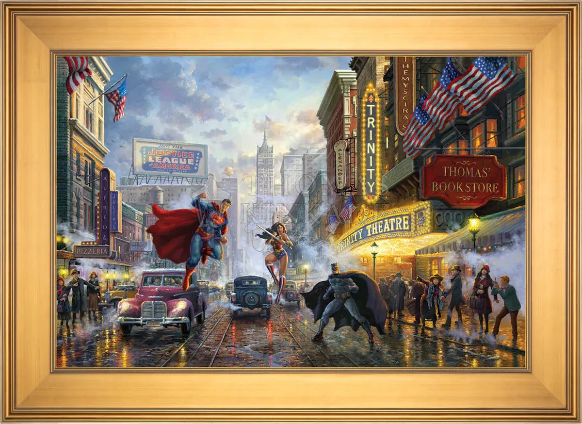 DC Comics Super Hero artwork with Batman and Superman – Licensed fine art from Art Brand Studios