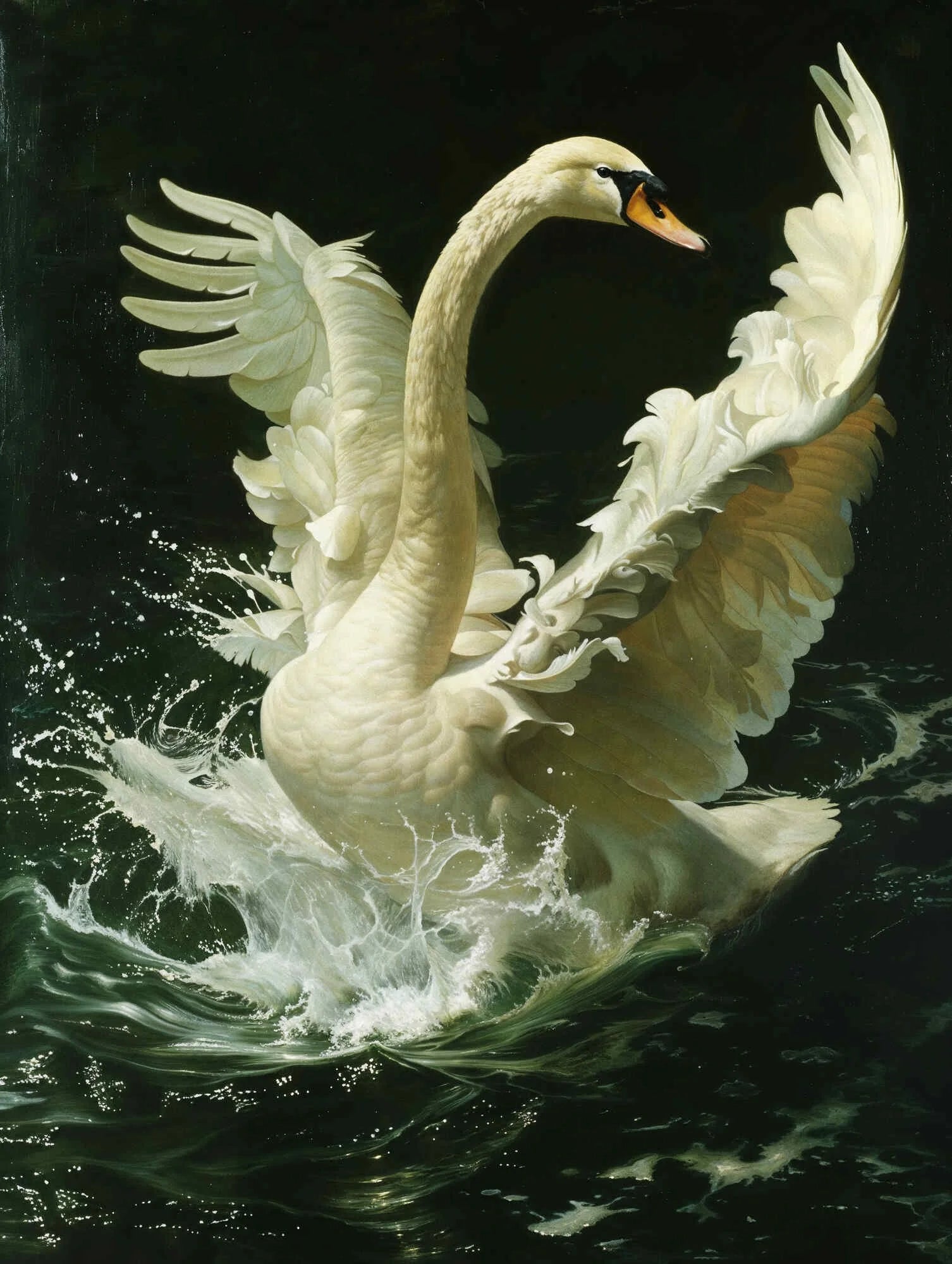 Ethereal Majesty Swan in Flight - Artisan Collective