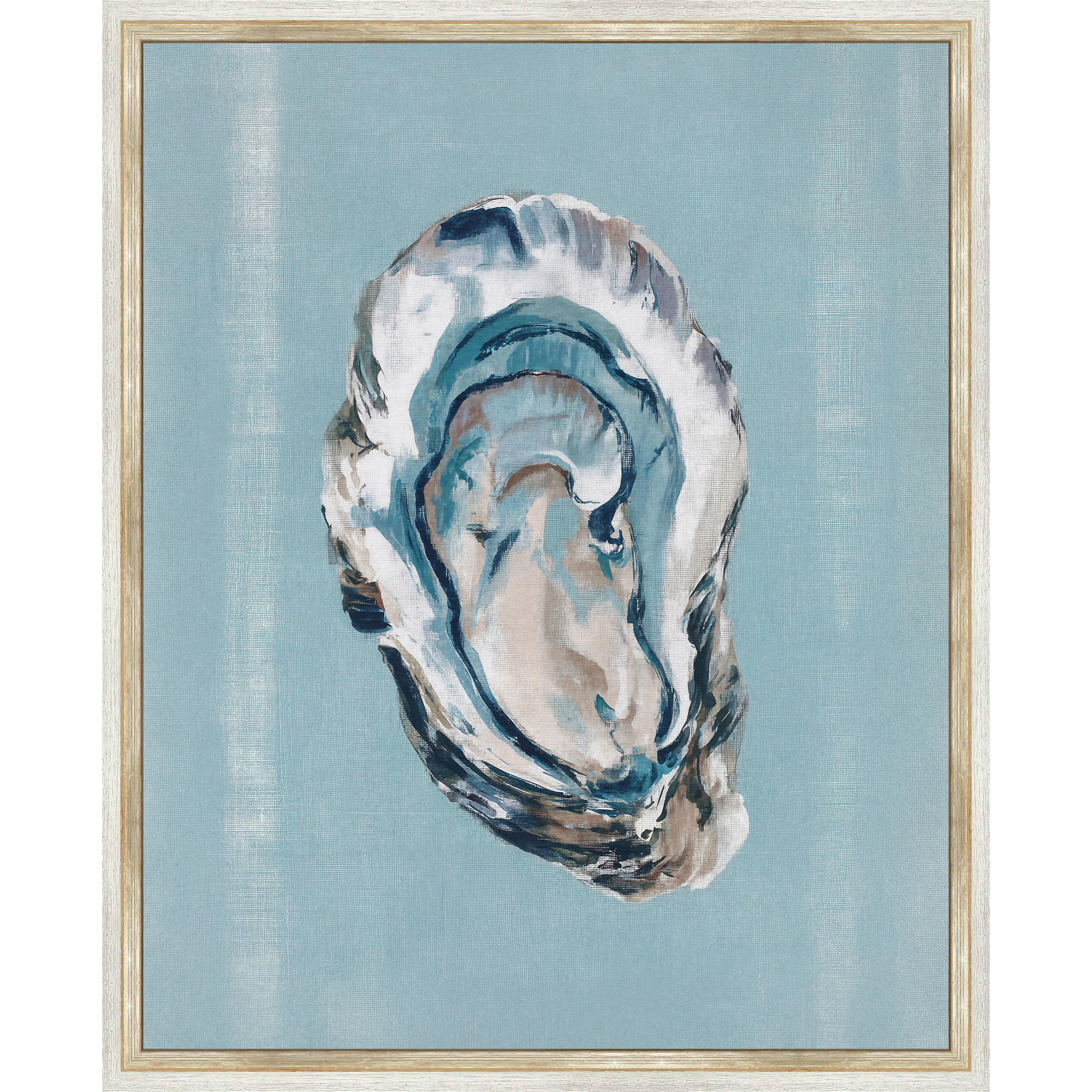 Martha Stewart Lily Pond | Shell Study: Oyster | Framed Coastal Cottage Wall Art