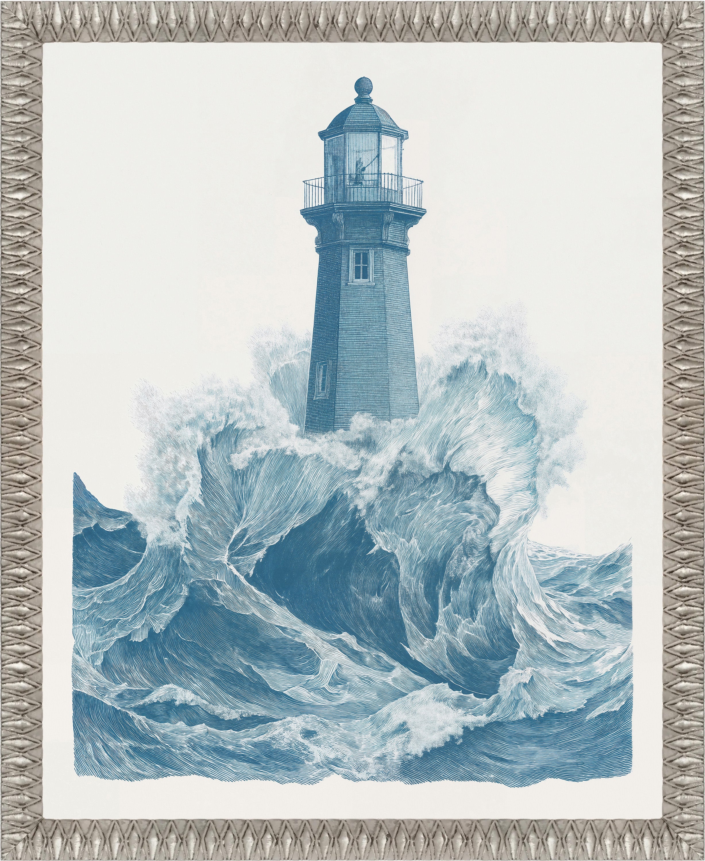 Martha Stewart Lily Pond | Seaside Landscape: Lighthouse | Framed Coastal Cottage Wall Art