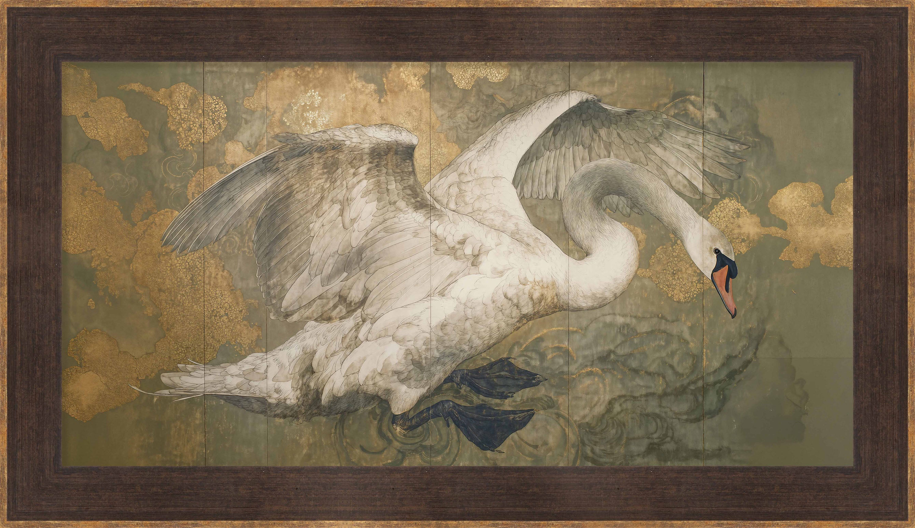 Martha Stewart Perry Street | Modern Wildlife: Swan in Motion | Framed Contemporary Wall Art