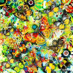 Butterfly Nectar Chase Wall Art by Robert Swedroe - 14" x 14"