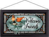 Welcome Friends Framed Glass Art By Marjolein Bastin