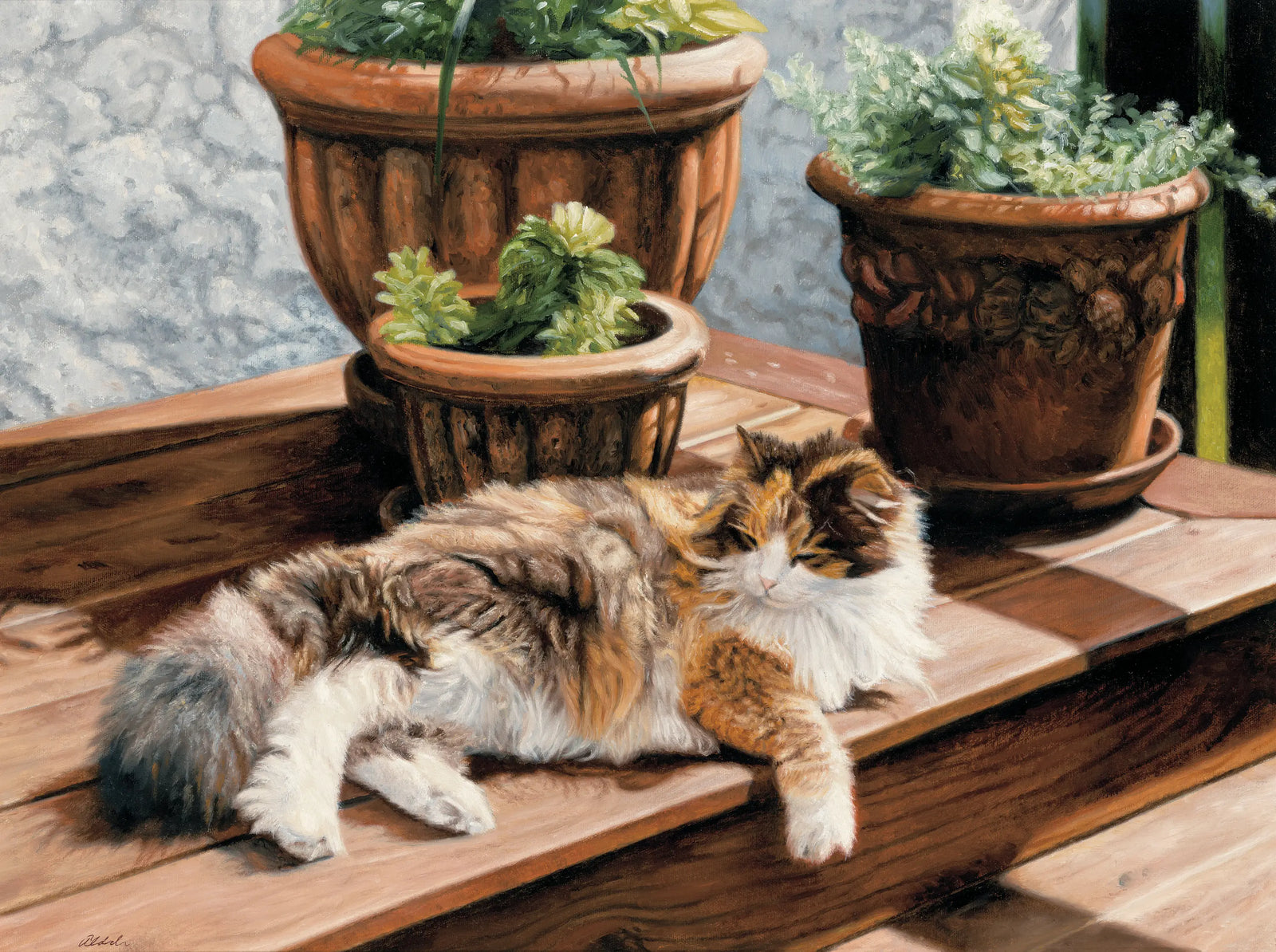 Welcome Mat - Calico Cat - John Aldrich